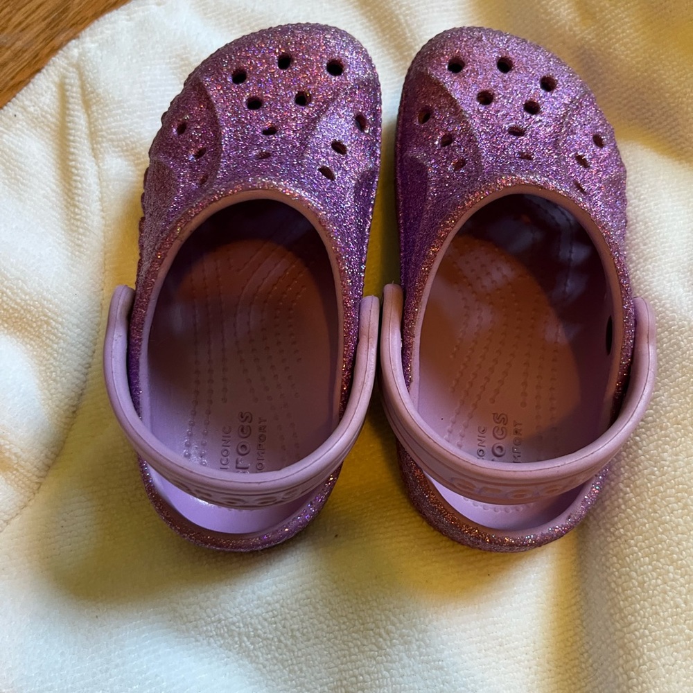 Purple Glitter Sparkle Size 8 toddler Crocs clog ✨